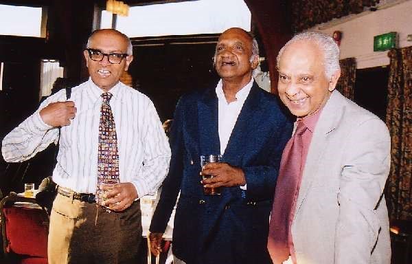 A Memorable picture: Prof Barr Kumarakulasinghe with Prof Varagunam and Dr Brian Seneviratne at 1966 Batch Reunion in 2001